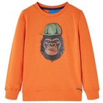 vidaXL Otroški pulover temno oranžen 128