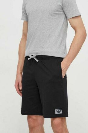 Bombažne kratke hlače Emporio Armani Underwear črna barva - črna. Kratke hlače iz kolekcije Emporio Armani Underwear. Model izdelan iz tanke