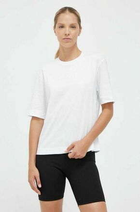 Športna kratka majica Calvin Klein Performance Essentials bela barva - bela. Športna kratka majica iz kolekcije Calvin Klein Performance. Model izdelan iz materiala z visoko vsebnostjo bombaža.