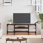 Vidaxl TV omarica rjavi hrast 121x35x45 cm inženirski les in železo