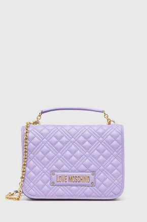 Torbica Love Moschino vijolična barva - vijolična. Srednje velika torbica iz kolekcije Love Moschino. Model na zapenjanje