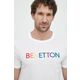 Bombažna kratka majica United Colors of Benetton bela barva - bela. Lahkotna kratka majica iz kolekcije United Colors of Benetton. Model izdelan iz tanke, elastične pletenine. Izjemno udoben material, izdelan iz naravnih vlaken.