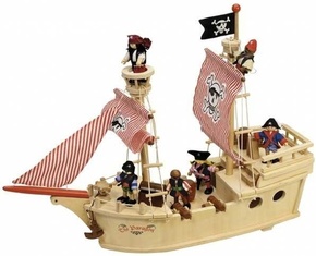 Tidlo Drevená pirátska loď