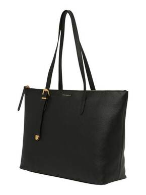 Usnjena torbica Coccinelle črna barva - črna. Velika torbica iz kolekcije Coccinelle. na zapenjanje