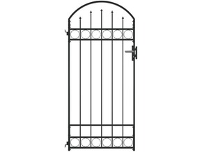 VIDAXL Vrata za ograjo zaobljena jeklo 89x200 cm črna