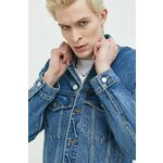 Jeans jakna Abercrombie &amp; Fitch moška - modra. Jakna iz kolekcije Abercrombie &amp; Fitch. Nepodloženi model izdelan iz jeansa. Izjemno udoben material, izdelan iz naravnih vlaken.