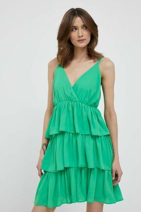 Obleka Artigli zelena barva - zelena. Obleka iz kolekcije Artigli. Model izdelan iz enobarvne tkanine. Lahkoten in prijeten material