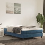 Greatstore Box spring postelja z vzmetnico temno modra 120x200 cm žamet
