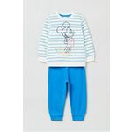 OVS bombažna pižama za otroke - modra. Otroška pižama iz kolekcije OVS. Model izdelan iz bombažne tkanine z vzorcem.