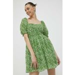 Obleka Abercrombie &amp; Fitch zelena barva - zelena. Casual obleka iz kolekcije Abercrombie &amp; Fitch. Nabran model, izdelan iz vzorčaste tkanine. Zračen, tanek material.