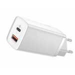 BASEUS GaN2 Lite omrežni polnilnik, 65 W, USB-C, bel