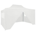 vidaXL Profesionalen zložljiv vrtni šotor s 4 stranicami 3x4 m bel