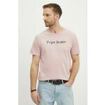 Bombažna kratka majica Pepe Jeans CLIFTON moška, roza barva, PM509374 - roza. Lahkotna kratka majica iz kolekcije Pepe Jeans, izdelana iz pletenine, prijetne na otip. Model iz visokokakovostnega in trajnostnega materiala.