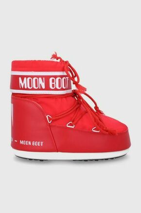 Snežke Moon Boot rdeča barva - rdeča. Snežke iz kolekcije Moon Boot. Model izdelan iz kombinacije ekološkega usnja in tekstilnega materiala.