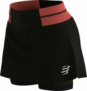 Compressport Performance Skirt Black/Coral L Tekaške kratke hlače