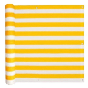 Shumee Balkonsko platno HDPE 75x600 cm rumene in bele barve