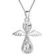Evolution Group Nežna srebrna ogrlica Angel s Swarovski 32072.1 (verižica, obesek) srebro 925/1000