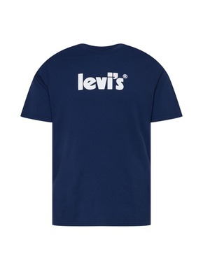 Bombažen t-shirt Levi's mornarsko modra barva - mornarsko modra. T-shirt iz kolekcije Levi's. Model izdelan iz pletenine s potiskom.