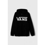 Otroški pulover Vans VANS CLASSIC FZ črna barva, s kapuco - črna. Otroški pulover s kapuco iz kolekcije Vans, izdelan iz elastične pletenine. Mehko oblazinjena sredina zagotavlja visoko raven udobja.