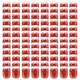 shumee Stekleni kozarci z belimi in rdečimi pokrovi 96 kosov 230 ml