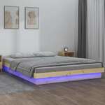 Greatstore LED posteljni okvir 140x200 cm trden les