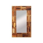 VIDAXL Stensko ogledalo iz predelanega lesa 50x80 cm