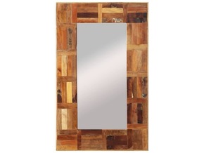 VIDAXL Stensko ogledalo iz predelanega lesa 50x80 cm