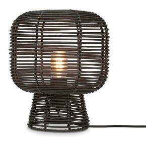 Črna namizna svetilka s senčnikom iz ratana (višina 30 cm) Tanami – Good&amp;Mojo