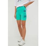 Kratke hlače LaBellaMafia ženski, zelena barva, - zelena. Kratke hlače iz kolekcije LaBellaMafia. Model izdelan iz tanke, rahlo elastične pletenine.