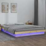 Greatstore LED posteljni okvir 135x190 cm 4FT6 trden les