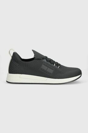 Superge Tommy Jeans TJM KNITTED RUNNER siva barva