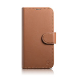 iCARER wallet case 2v1 cover iphone 14 plus anti-rfid leather flip case brown (wmi14220727-bn)