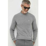 Bombažen pulover Barbour siva barva - siva. Pulover iz kolekcije Barbour. Model izdelan iz enobarvne pletenine. Model iz izjemno udobne bombažne tkanine.