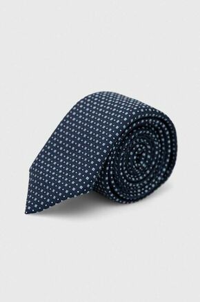 Svilena kravata BOSS mornarsko modra barva - mornarsko modra. Kravata iz kolekcije BOSS. Model izdelan iz vzorčaste tkanine. Model je izdelan v Italiji.
