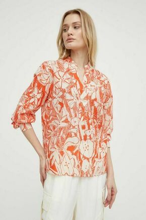 Bombažna majica Marc O'Polo ženska - pisana. Bluza iz kolekcije Marc O'Polo izdelana iz vzorčaste tkanine. Model iz izjemno udobne bombažne tkanine.