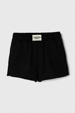 Otroške bombažne kratke hlače Sisley črna barva - črna. Otroški kratke hlače iz kolekcije Sisley. Model izdelan iz bombažne tkanine. Model iz visokokakovostnega in trajnostnega materiala.