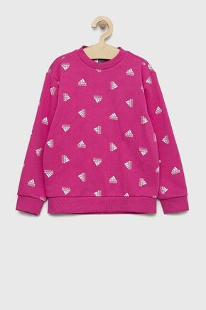 Otroški pulover adidas G BLUV roza barva - roza. Otroški pulover iz kolekcije adidas. Model izdelan iz vzorčaste pletenine.