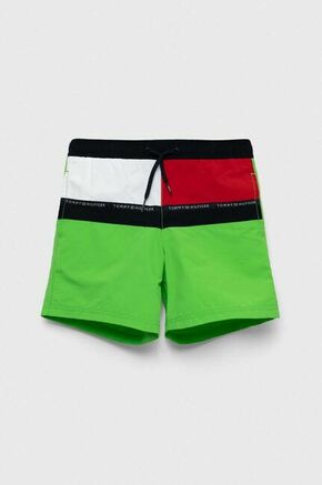 Otroške kopalne kratke hlače Tommy Hilfiger zelena barva - zelena. Otroški kopalne kratke hlače iz kolekcije Tommy Hilfiger. Model izdelan iz tkanine.