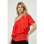 Majica Bruuns Bazaar ženska, rdeča barva - rdeča. Bluza iz kolekcije Bruuns Bazaar, izdelana iz enobarvne tkanine. Model iz zračne viskozne tkanine.