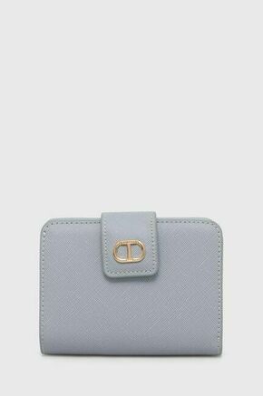 Denarnica Twinset ženski - modra. Mala denarnica iz kolekcije Twinset. Model izdelan iz ekološkega usnja.