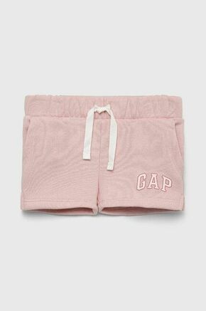 Otroške kratke hlače GAP roza barva - roza. Otroški kratke hlače iz kolekcije GAP. Model izdelan iz rahlo elastičnega materiala