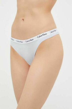 Tangice Calvin Klein Underwear - modra. Tangice iz kolekcije Calvin Klein Underwear. Model izdelan iz bombažne pletenine.
