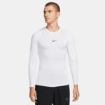 Nike Pro Dri-FIT Tight Fit LS Shirt, White/Black - XXL