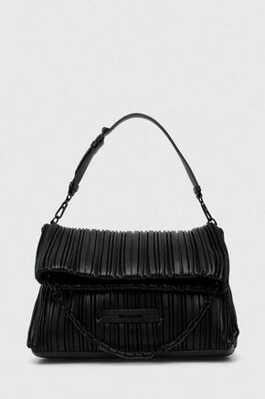 Torbica Karl Lagerfeld črna barva - črna. Velika nakupovalna torbica iz kolekcije Karl Lagerfeld. Model na zapenjanje