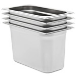shumee Gastronomske posode 4 kosi GN 1/3 200 mm nerjaveče jeklo