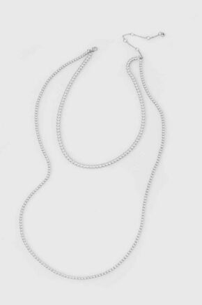 Ogrlica Aldo Lontar - srebrna. Ogrlica iz kolekcije Aldo. Model z ornamentom iz kubičnega cirkonija