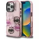Ovitek Karl Lagerfeld IML ovitek z vzorcem več glav K&C za iPhone 16 Pro roza (KLHCP16LHMCHKCP)