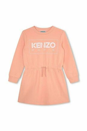 Otroška obleka Kenzo Kids roza barva - roza. Otroški Casual obleka iz kolekcije Kenzo Kids. Raven model