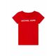 Otroška bombažna kratka majica Michael Kors rdeča barva - rdeča. Otroške kratka majica iz kolekcije Michael Kors. Model izdelan iz pletenine s potiskom.