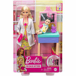 Poklic Mattel Barbie z plavolaso zdravnico v obleki